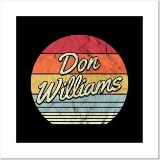 Don Williams Retro 70s Style Sunset Posters and Art